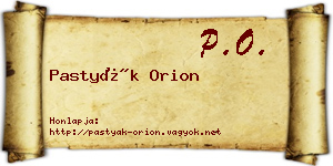 Pastyák Orion névjegykártya